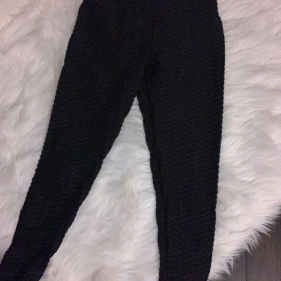 Black textured leggings - Picture 4 of 4